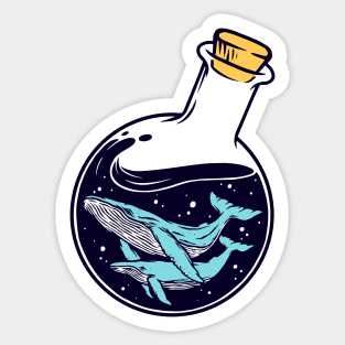 Whale in the Bottle Sticker